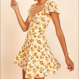 NWT Reformation Kenny minidress in the lemon print